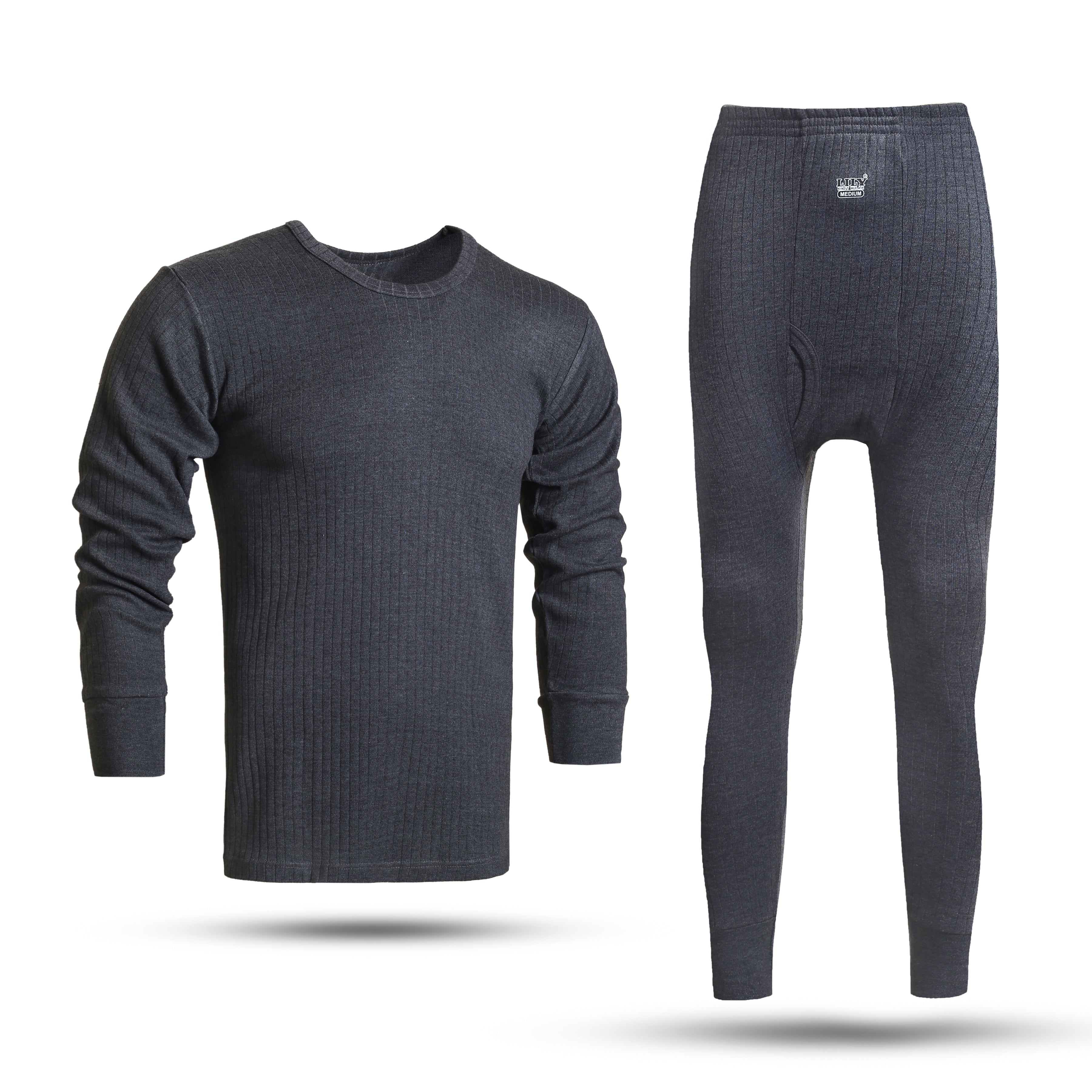 Men's luxury Charcoal Interlock Full Sleeve Warmer Set