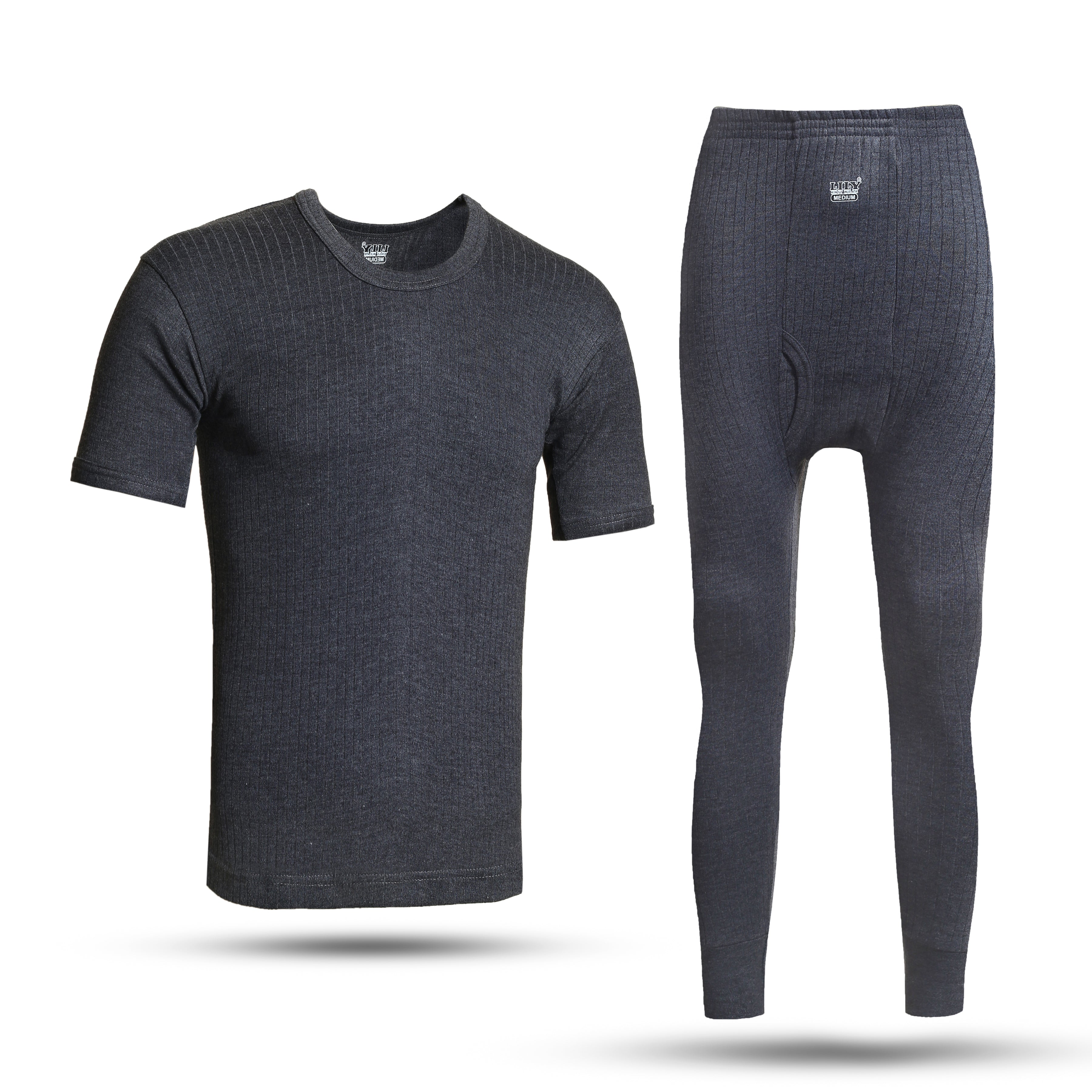 Men's luxury Charcoal Interlock Short Sleeve Warmer Set