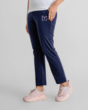 Women Solid navy trouser