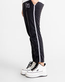 Women black thin stripe trouser