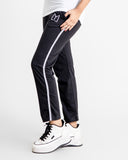 Women black thin stripe trouser