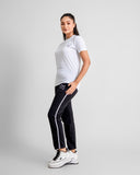 Women Black Thin Strip Tracksuit