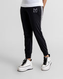 Women Black triple stripe jogger tracksuit (slim fit)