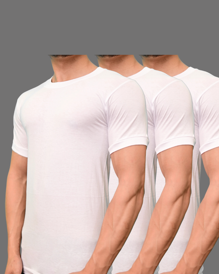 Pack of 3 Men's gold vest 444 short sleeves round neck