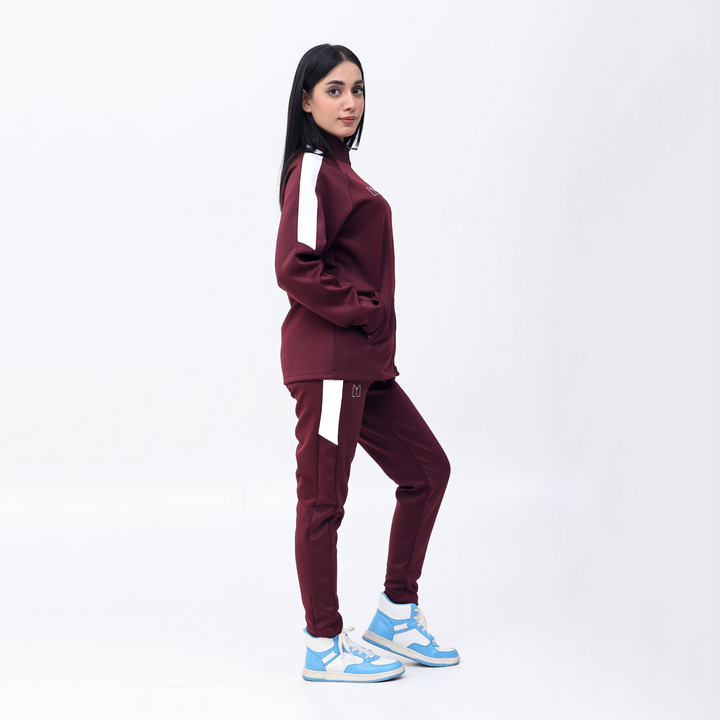 Scoba dri-fit women maroon tracksuit