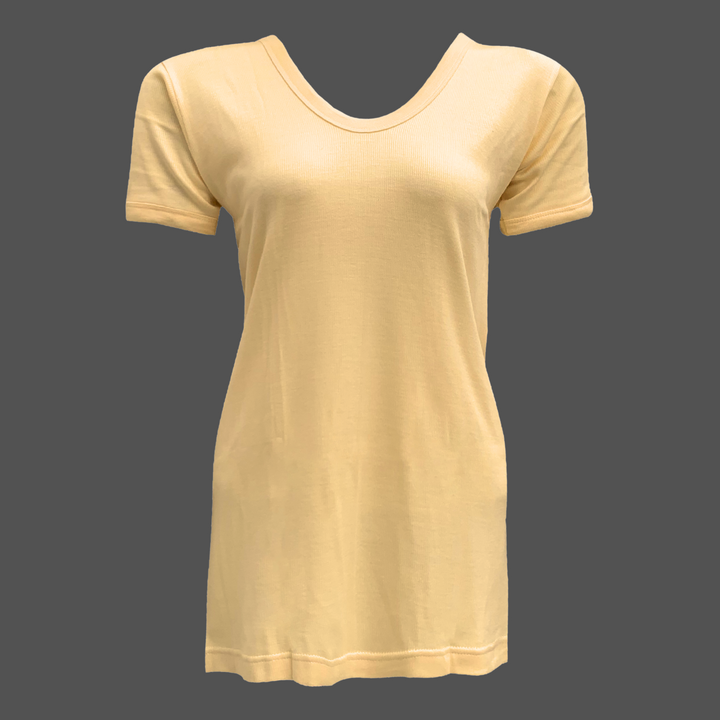 Women yellowish warmer top short sleeve 505
