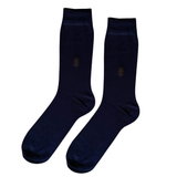 Men's navy with brown pattern socks c88