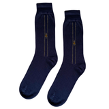 Men's navy with vertical pattern socks c88