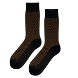 Men's premium mercerized brown geometrical socks