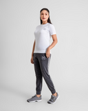 Women Charcoal triple stripe jogger tracksuit (slim fit)