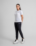 Women Black triple stripe jogger tracksuit (slim fit)