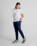 Women Navy triple stripe jogger tracksuit (slim fit)