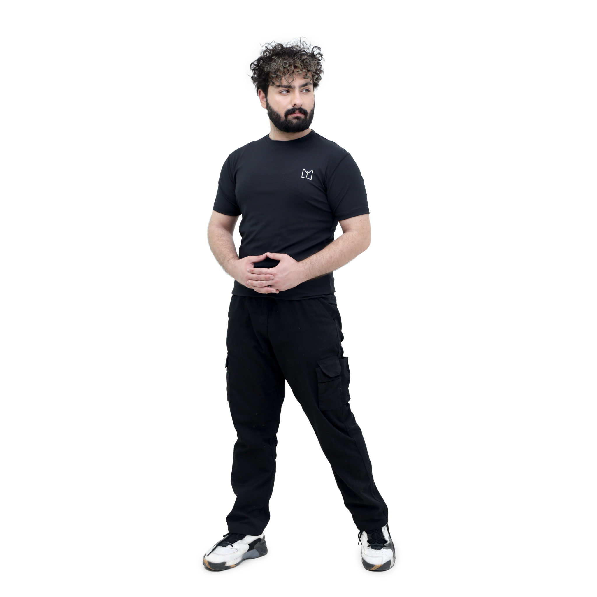 Coal black Ribbed T-Shirt