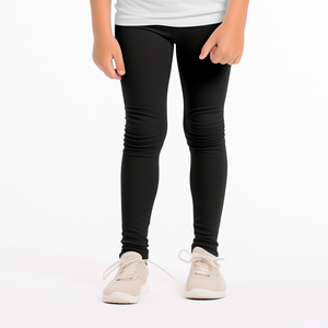 Boys ribbed leggings black (T-100)