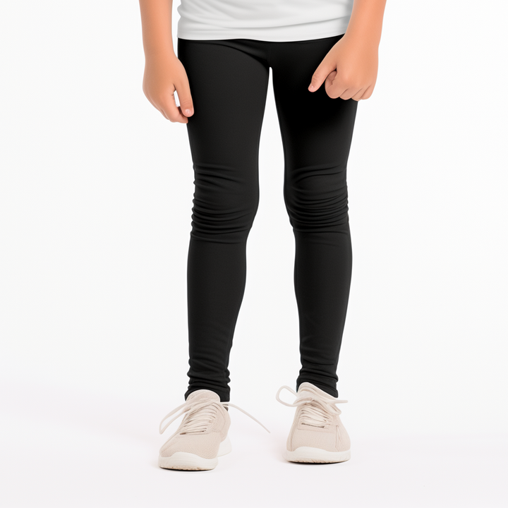 Boys ribbed leggings black (T-100)