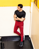 Blood Maroon Mesh Trouser