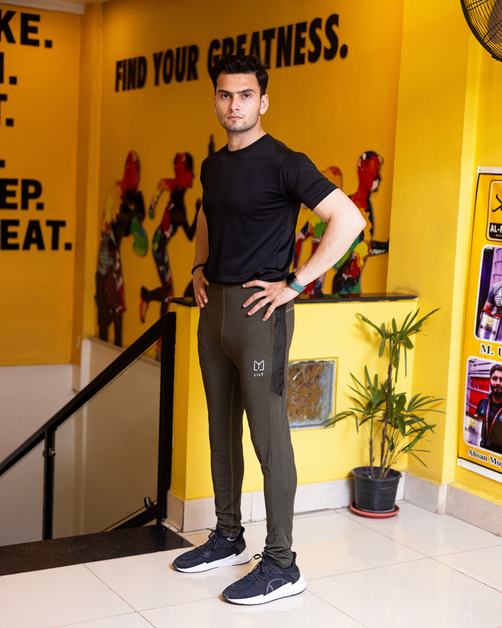 Dark green Mesh Trouser