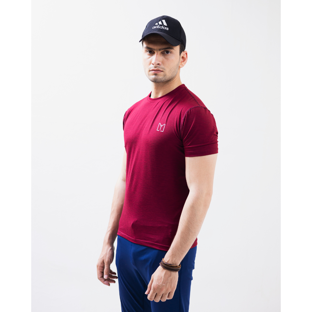Rich Marron Slub Dri-Fit T-Shirt