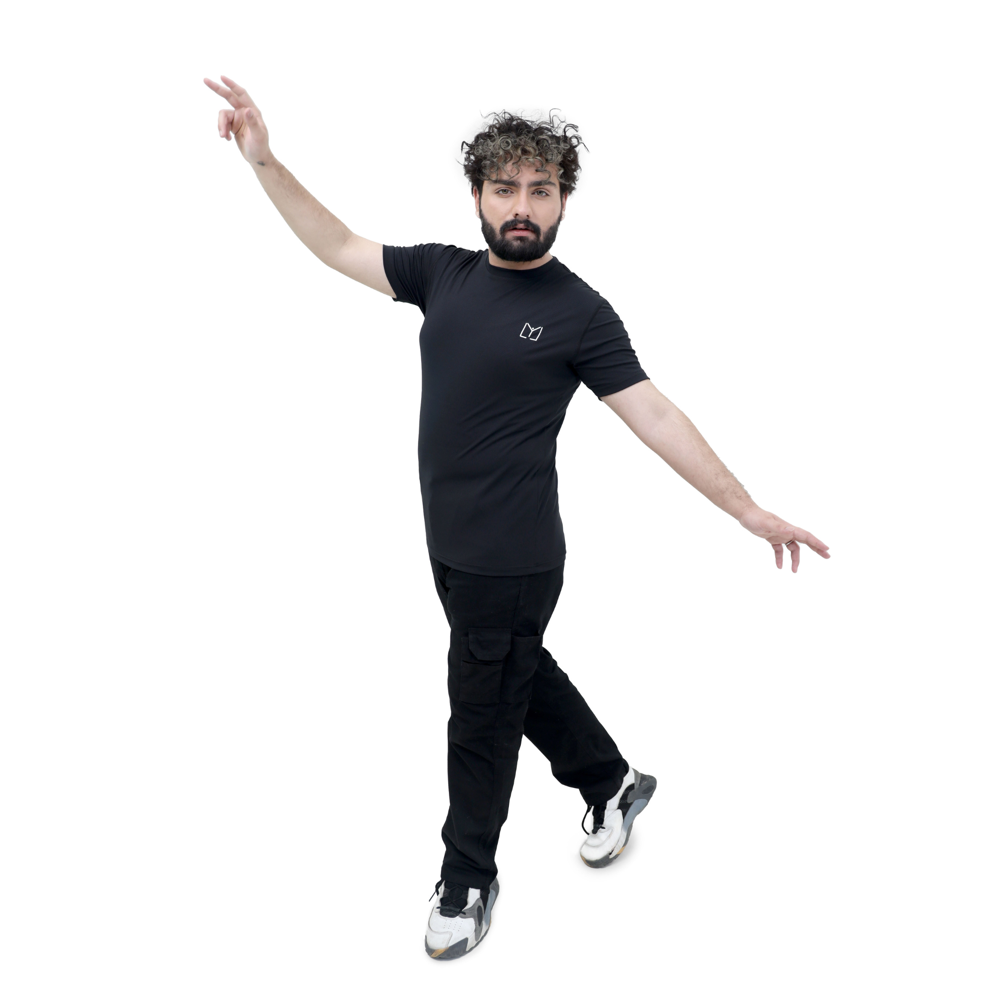 Coal black Ribbed T-Shirt