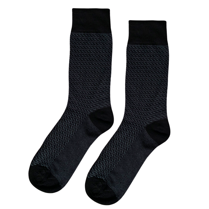 Men's premium mercerized grey zigzag socks