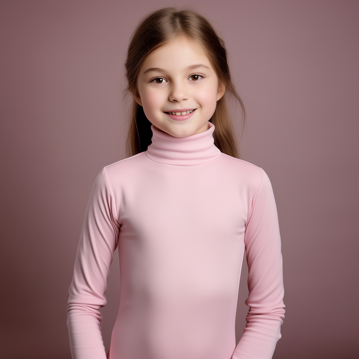 Premium Unisex high neck top pink (C91 interlock)