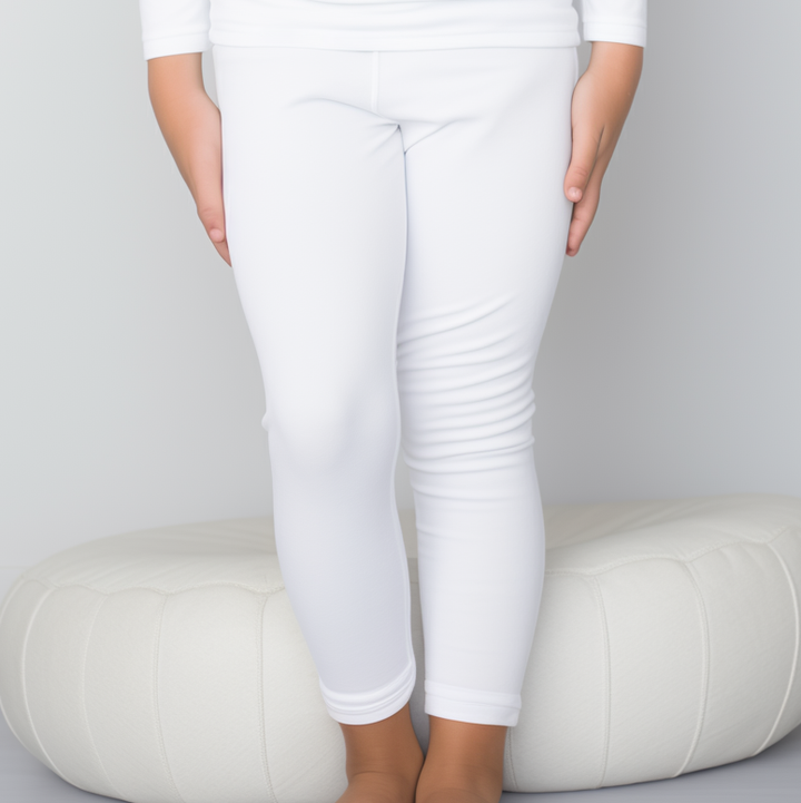 Boys ribbed leggings white (T-100)