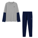 Navy arm-paneled tracksuits