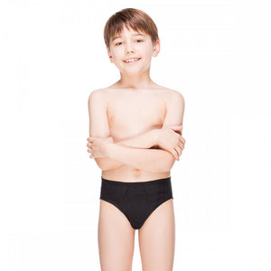 Kids black brief interlock 999