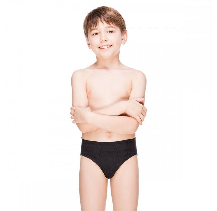Kids black brief interlock 999