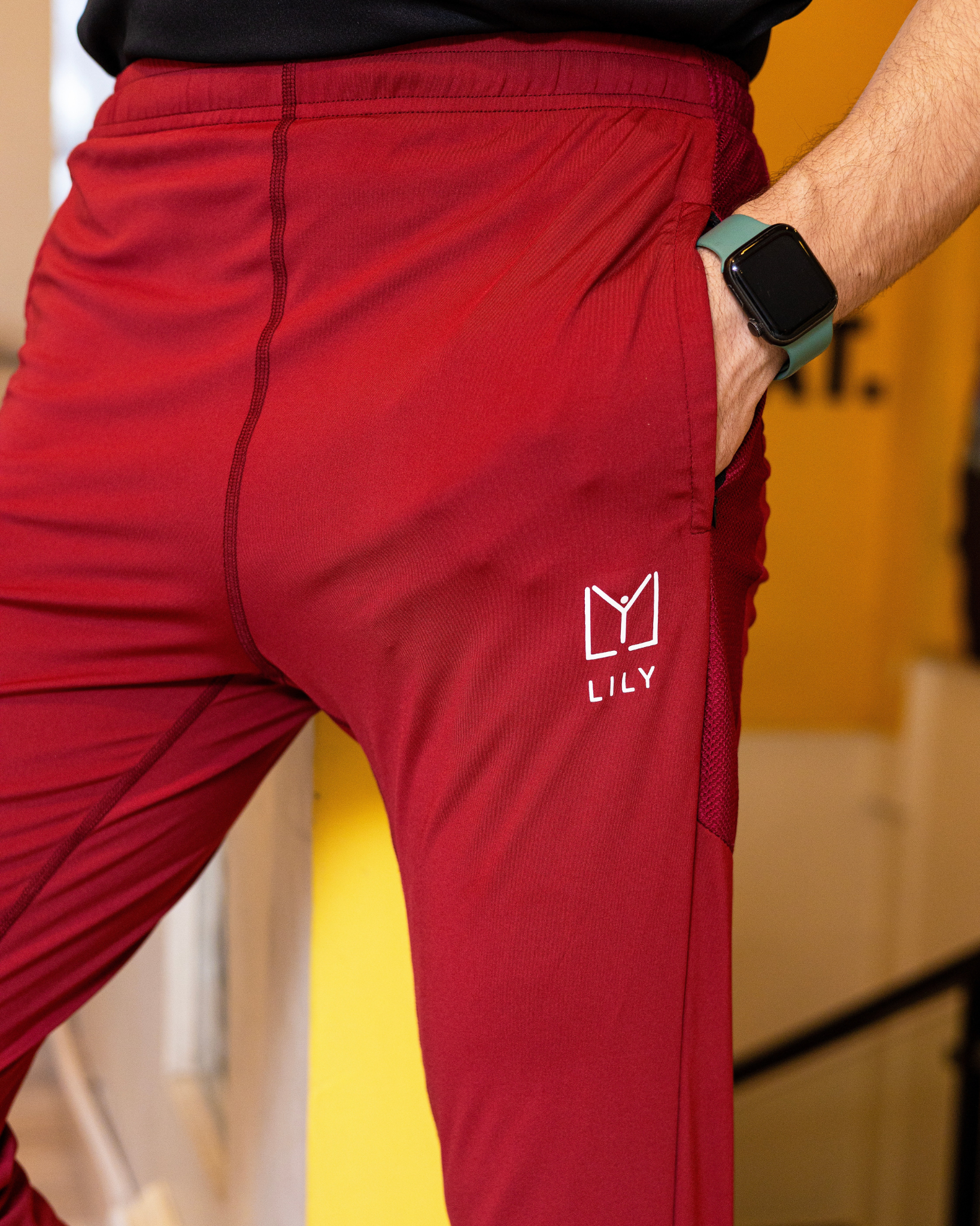 Blood Maroon Mesh Trouser