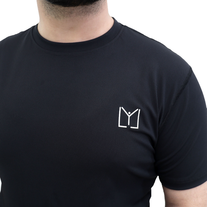 Coal black Ribbed T-Shirt