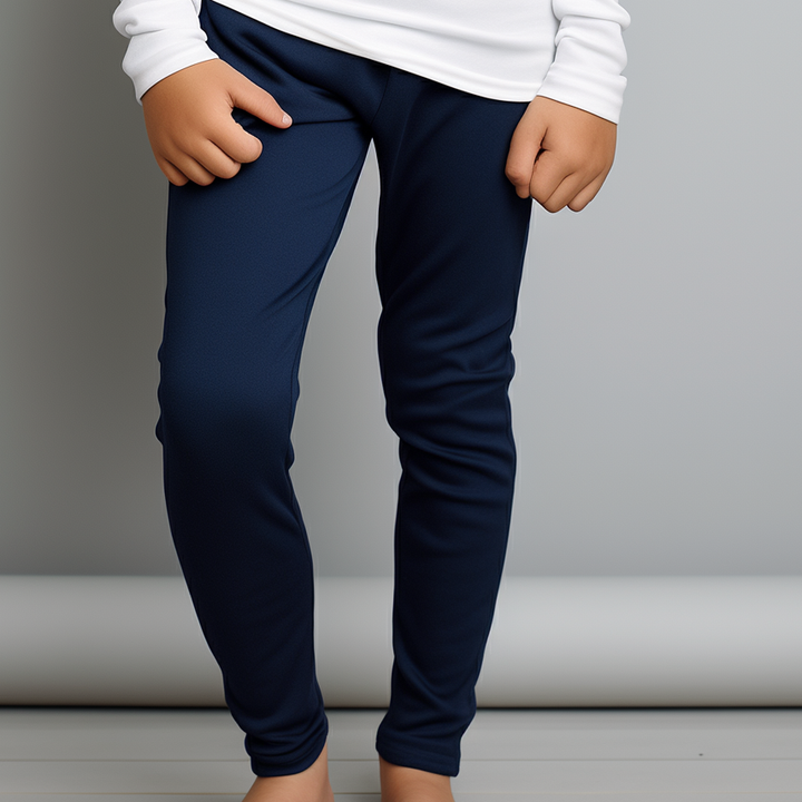 Boys ribbed leggings navy blue(T-100)