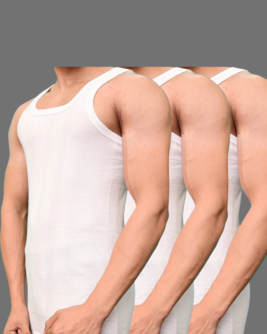 Pack of 3 Men's ribbed vest 101 sleeve less