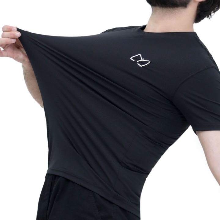 Coal black Ribbed T-Shirt