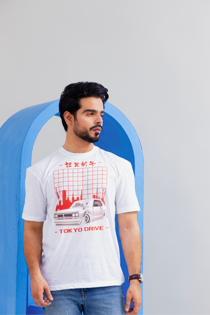 Tokyo Drive White T-Shirt