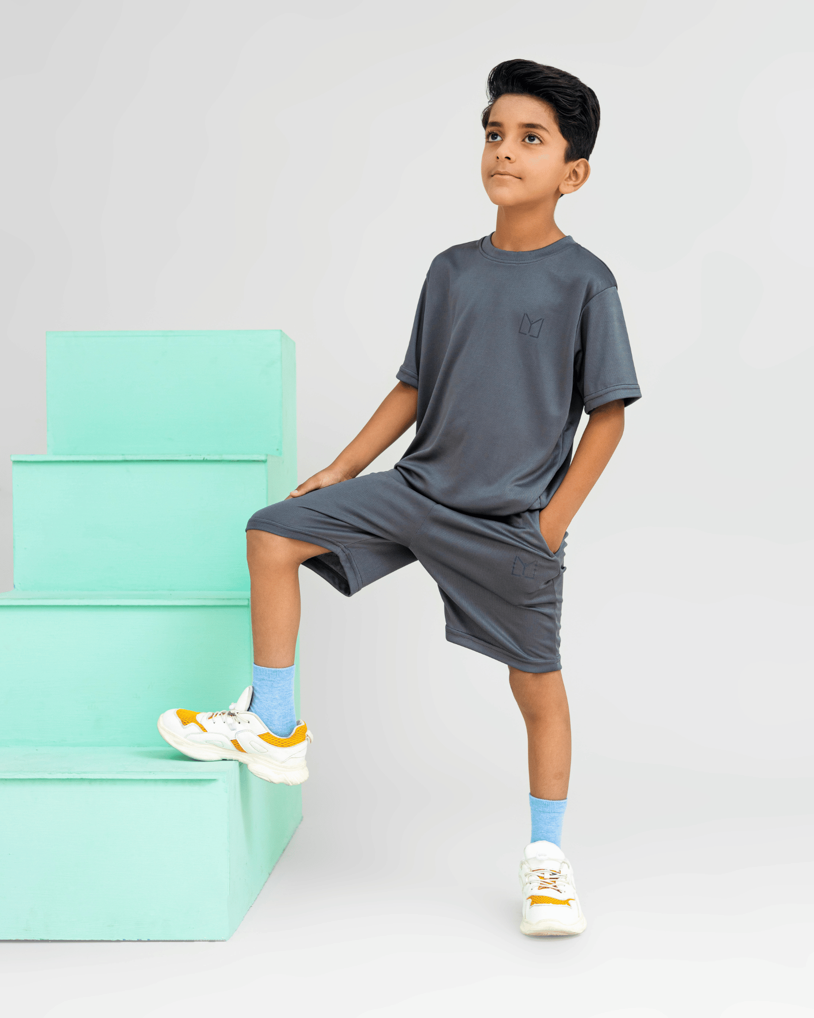 Spanish Grey Kid's Short Set