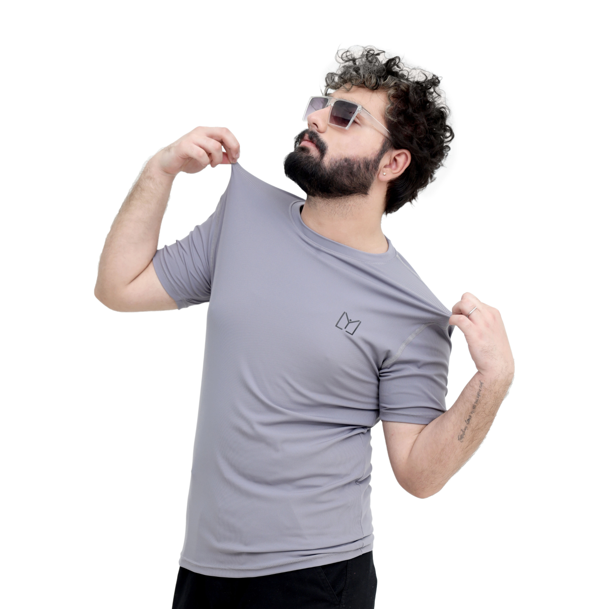 Lavender Grey Ribbed T-Shirt