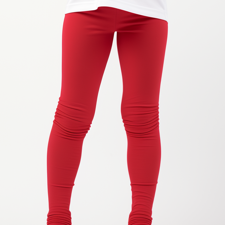Girls ribbed leggings red (T-100)