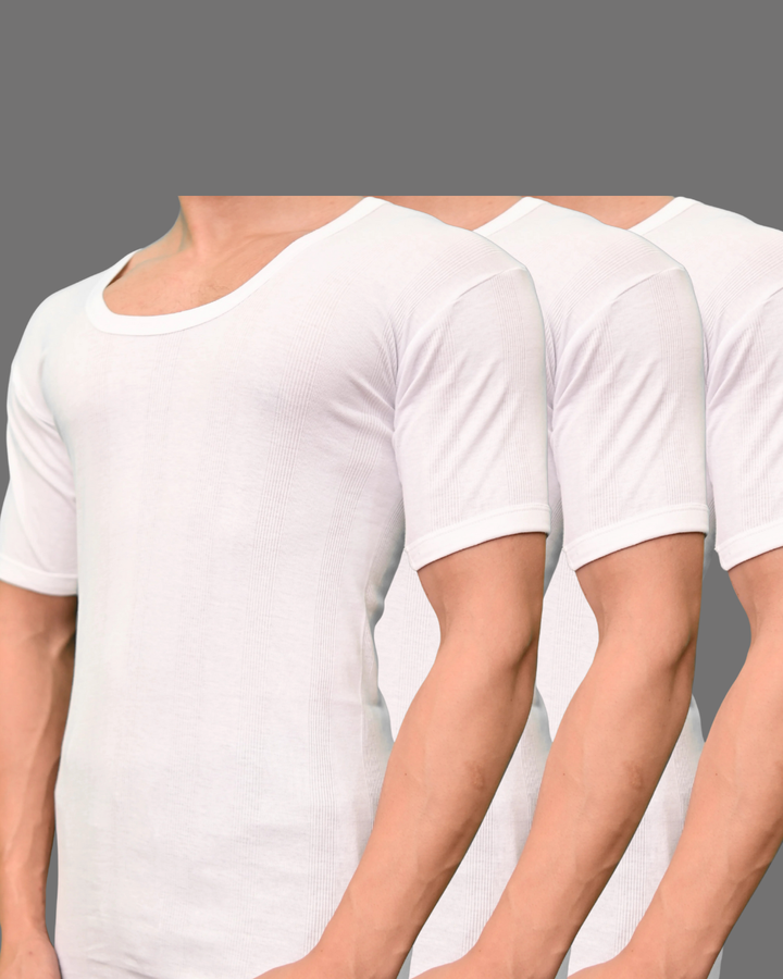 Pack of 3 Men's ribbed vest 101 short sleeves