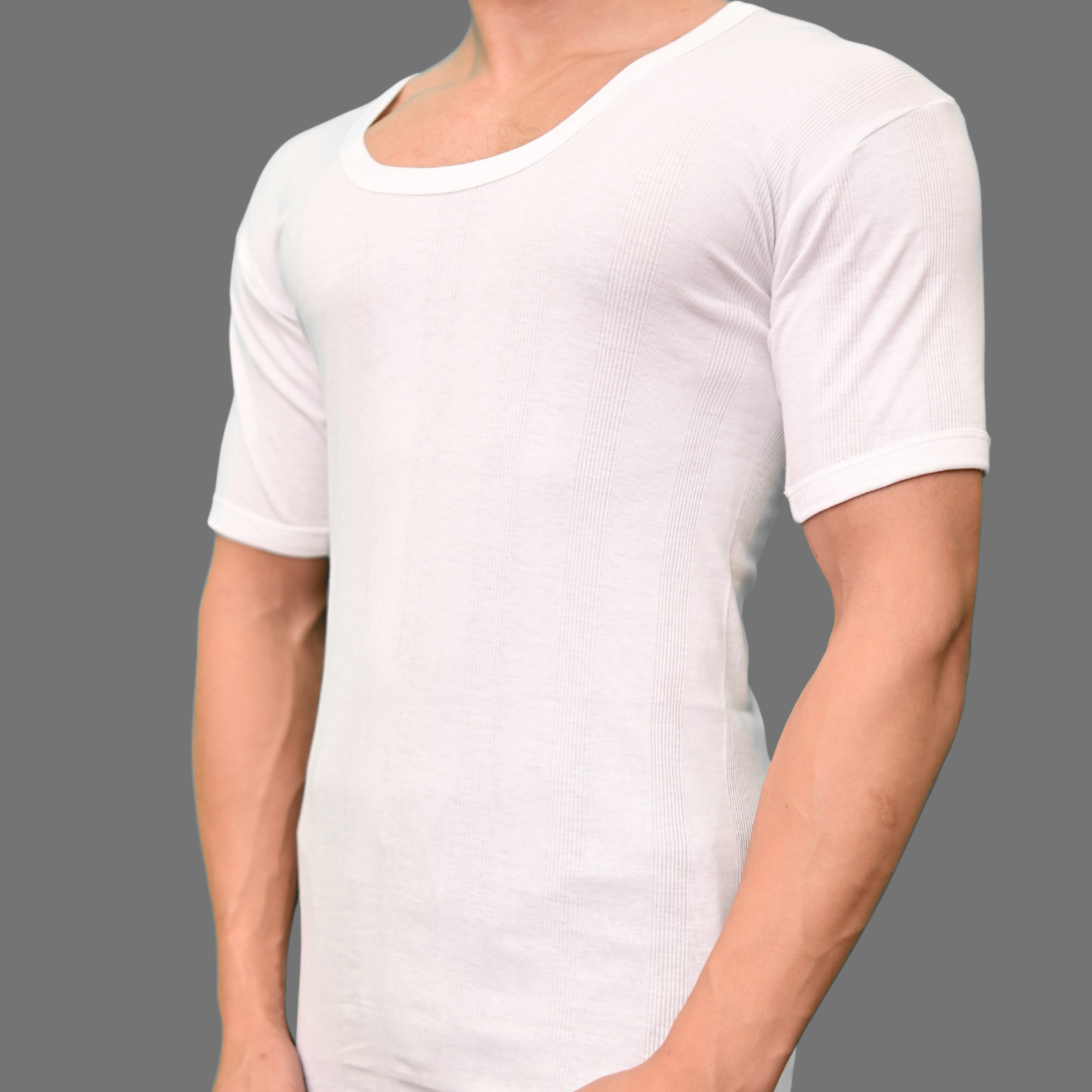 Men's ribbed vest 101 short sleeve