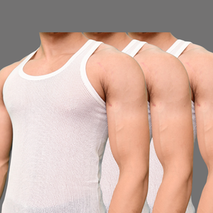 Pack of 3 Men's net vest sleeveless
