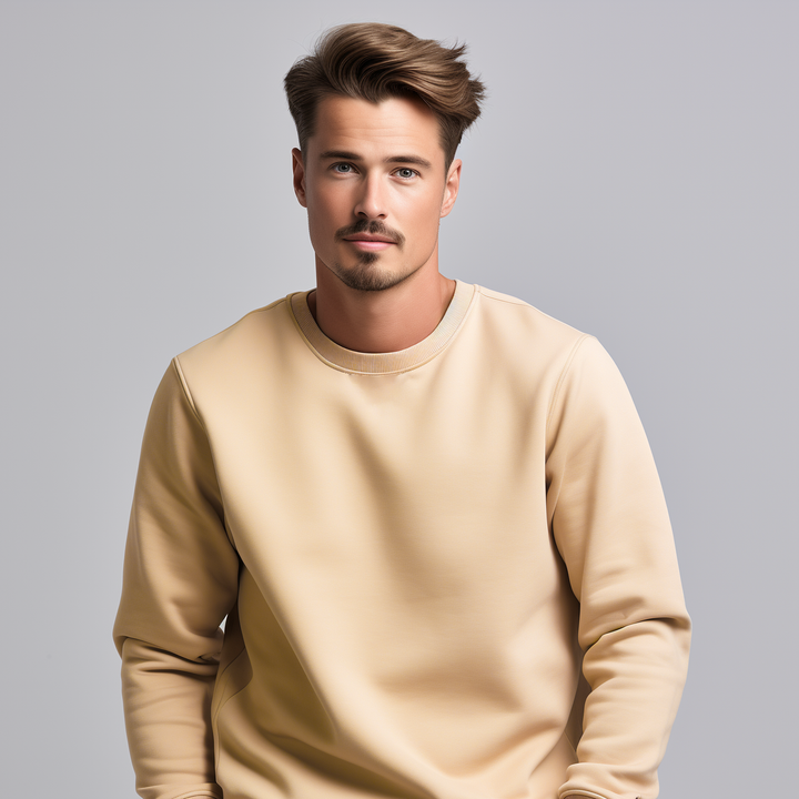 Men's beige round neck C77