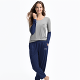 Women navy arm-paneled tracksuits