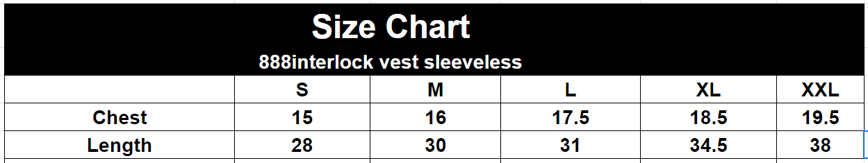 Men's vest 888 interlock sleeve less