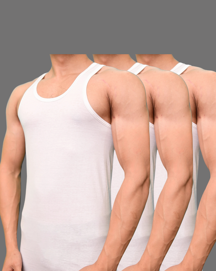 Pack of 3 Men's gold vest 444 sleeve less