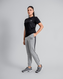 Women Grey Triple Stripe jogger tracksuit (Slimfit)