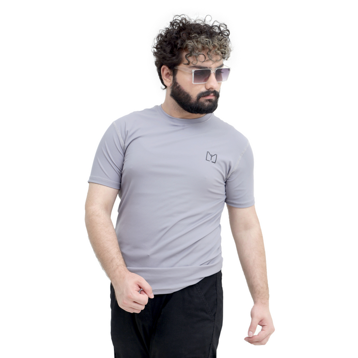 Lavender Grey Ribbed T-Shirt