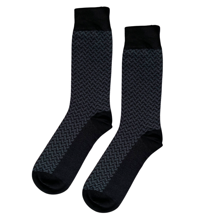 Men's premium mercerized blue geometrical socks