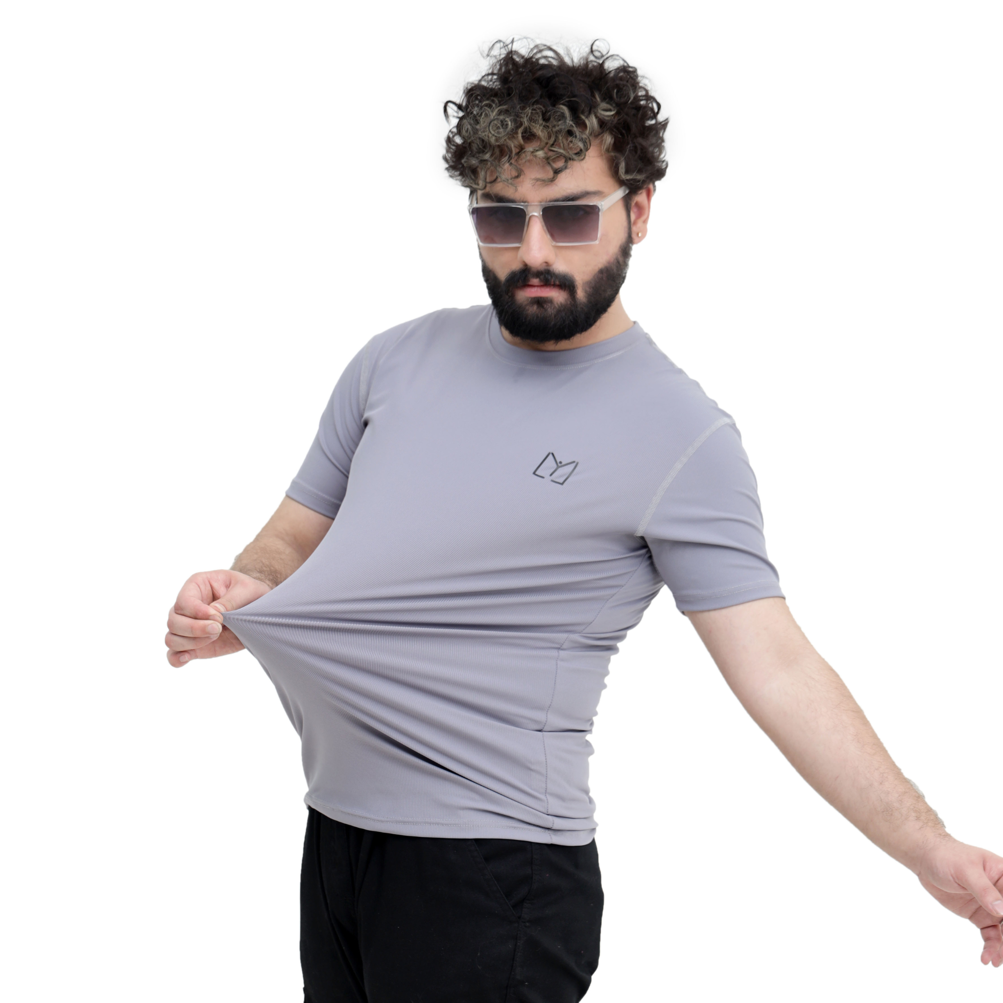 Lavender Grey Ribbed T-Shirt