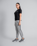 Women Grey Triple Stripe jogger tracksuit (Slimfit)